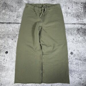 Frank & Eileen Pants Womens Small Green Wide Leg Cotton Lounge Sweatpants USA